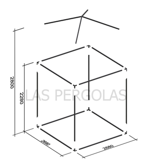 Беседка HEXAGON 3 с реечными стенами и шатровой крышей