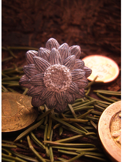 Кольцо-цветок "Серый Туман"