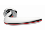 Дверные ручки Morelli Luxury &quot;SUNRISE&quot; CRO/ROSSO Цвет - Полированный хром/с красной вставкой