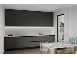 Композиция кухни ВИСТА Экокожа Серый