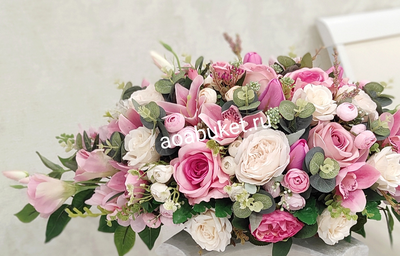 Интерьерный букет - Розовые мечты № УНС046 - Купить в Москве