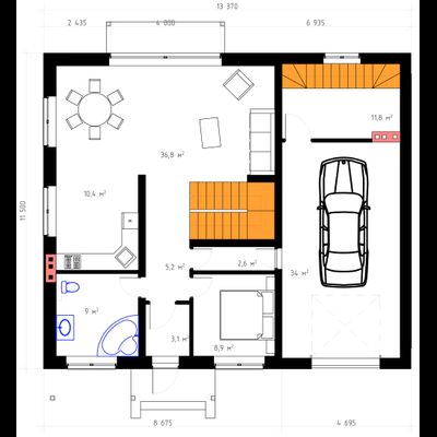 Двухэтажный дом с пятью спальнями и цокольным этажом 195м² (S13)