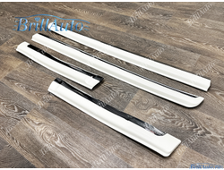 Молдинги Toyota Land Cruiser Prado 150 белые с хромом