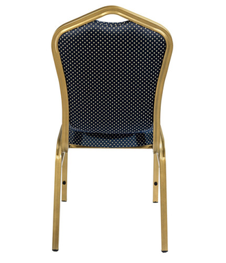Банкетный стул Квадро 25 мм - золотой, синяя корона