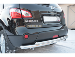 Защита заднего бампера (радиус) d60/42 для Nissan Qashqai (2008-2013)