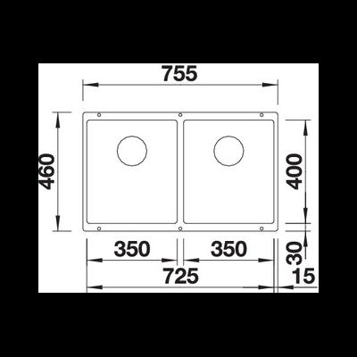 Мойка Blanco Subline 350/350-U с отв.арм. Infino, 523578