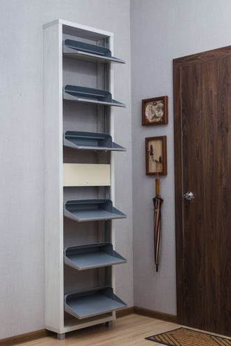 Обувница Айрон-6 Плюс (фасад стекло Капучино)