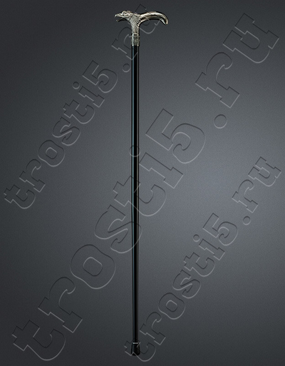 Черная красивая опорная трость с клинком "Вольная птица"