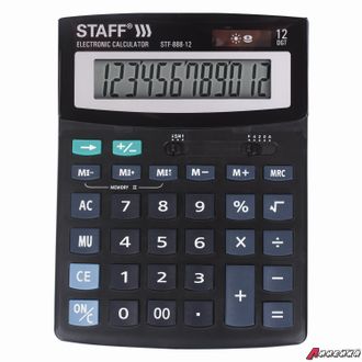 Калькулятор настольный STAFF STF-888-12 (200×150 мм), 12 разрядов, двойное питание. 250149