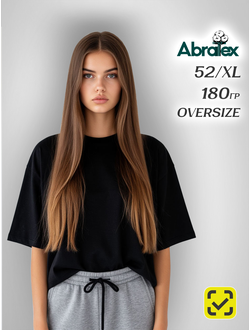 AbraTex 52(XL) Футболка Оверсайз, ЧЕРНЫЙ, 100% хлопок, 180 гр