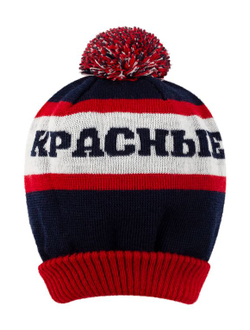 Шапка на заказ "Красные медведи"