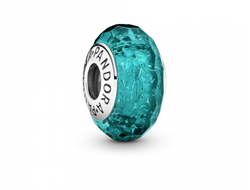 Шарм пандора Мурано бирюзовые искры