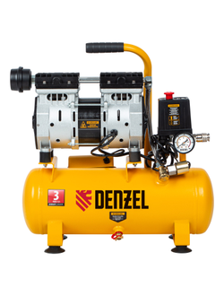 Компрессор DLS650/10 безмаслянный малошумный 650 Вт, 120 л/мин, ресивер 10 л Denzel