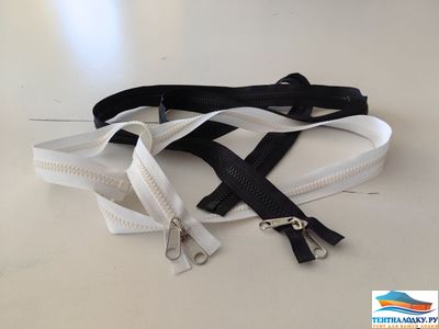 Молния №10 РАЗЪЕМНАЯ  с двойным бегунком  ТРАКТОР (черная, белая)