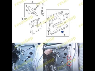 Заклепки зажимы крепёж для обшивки дверей VW