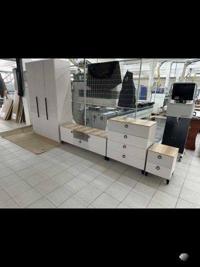 Ника спальный гарнитур модульный мдф бежевый мат-05 / лдсп кашемир + дуб делано