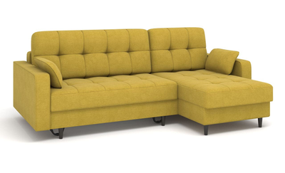 ДВУСПАЛЬНЫЙ ПРУЖИННЫЙ УГЛОВОЙ ДИВАН-КРОВАТЬ ОРЛЕАН, ПРОЧНЫЙ МЕТАЛЛОСКЕЛЕТ, СО СПАЛЬНЫМ МЕСТОМ И МЕХАНИЗМОМ ПАНТОГРАФ, НОЖКИ 10 СМ