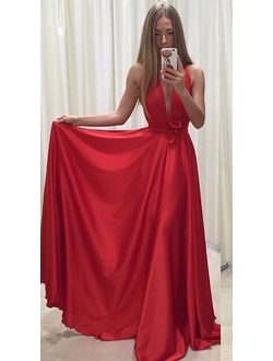 платье с открытой спинкой красное