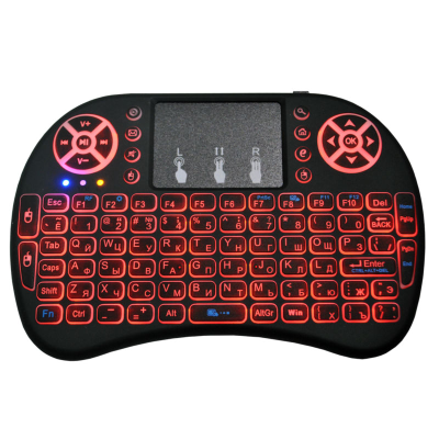 Мини клавиатура I8 беспроводная backlit(подсветка) с тачпадом,usb