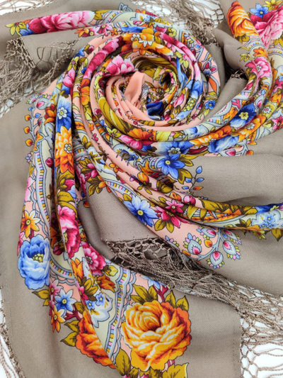 Павловопосадский платок Праздник огня 1739-17