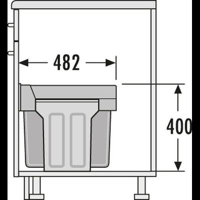 Встраиваемое ведро для мусора 30л Tandem Hailo