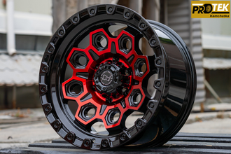 Комплект дисков R18 9,0J ET+0 6*139,7 FBX 178-8 Черный с красным (R690)