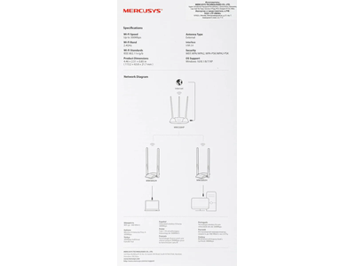 Адаптер Mercusys MW300UH WI-FI адаптер Белый