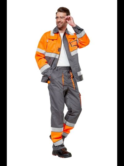 Костюм ИЛИОН СИГНАЛ с брюками, оранжевый/темно-серый, КОС623