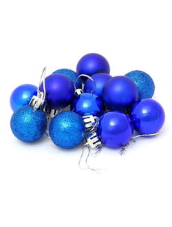 Набор из 12-ти пластиковых шаров, 3 см, синий  45230