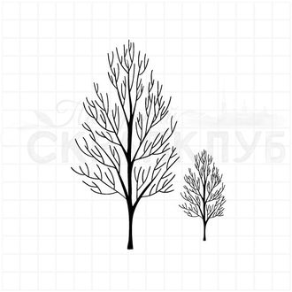 Штамп для творчества деревья без листьев