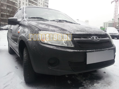 Защита радиатора Lada Granta 2011-2014 (2 части) black