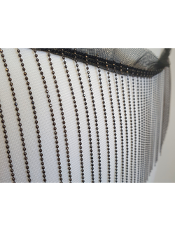 Бахрома из металлических шариков 10см на черной сетке ЧЕРНЫЙ