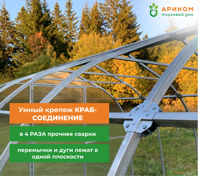 Теплица  «КАПЕЛЬКА ЛЮКС»  (оцинкованный каркас 20х30 мм, шаг дуги 0,65 метр)