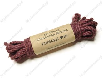 Джутовая Бондажная веревка Kinbaku38 Винный 6мм (8 метров)