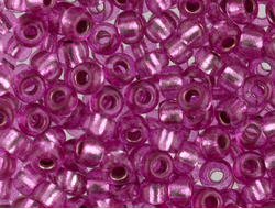 БИСЕР PRECIOSA 10/0 - 5г - 08225 ПРОЗРАЧНЫЙ С СЕРЕБРЯНОЙ ЛИНИЕЙ ВНУТРИ ЛИЛОВЫЙ (ОГОНЁК)