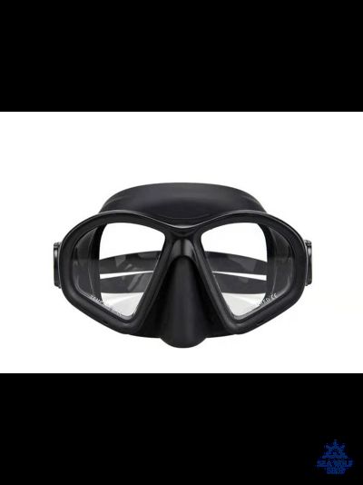 Маска для дайвинга с трубкой Комплект Sea Wolf черный силикон