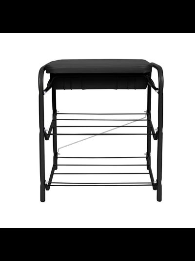 Банкетка с мягким сиденьем и ящиком БП1-1, цвет черный/матовый черный