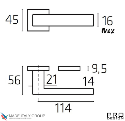 Дверная ручка Venezia Unique "EASY" полированный хром