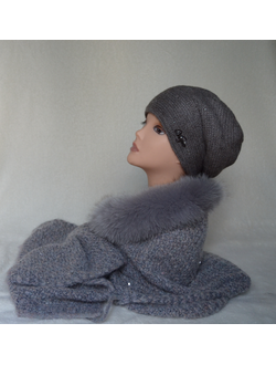 итальянский палантин женский вязаный Vizio зима 2020 фото