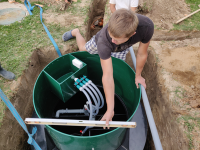 Установка в уровень септика Евролос ПРО 8