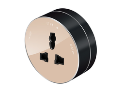 Розетка 2К+З накладного монтажа универсальная для шины, цвет песочный