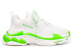 Кроссовки Balenciaga Triple S белые с зеленым