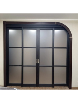 МОДЕЛЬ 130.222 (ВЫСОТА 2400 мм) ВЕНГЕ/ СТЕКЛО САТИНАТ, СВЕТЛОЕ