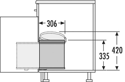 ВСТРАИВАЕМОЕ ВЕДРО ДЛЯ МУСОРА 15Л BIG-BOX HAILO 3715-10