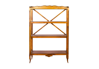 Этажерка с открытыми полками в три яруса.