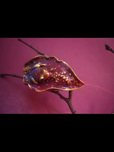 "Песнь Принцессы Вишнёвого Лотоса", фэнтези-брошь в восточном стиле