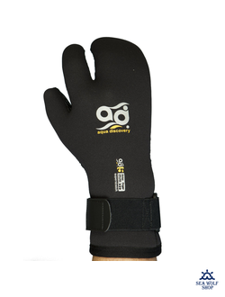 Рукавицы неопреновые 7мм AquaDiscovery 3х-палые "Fingers Velcro" р.L