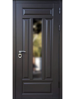 №59. Коттеджная дверь со стеклопакетом. мдф с объёмной филёнкой