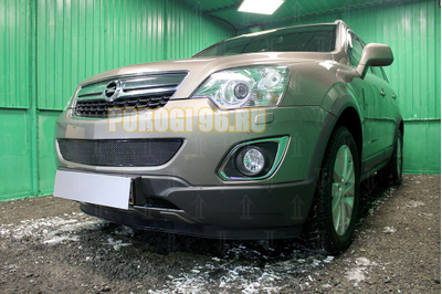 Защита радиатора Opel Antara I (рестайлинг) 2010- black низ PREMIUM