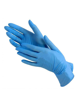 Перчатки нитриловые одноразовые, голубые, размер S, M, L, XL, 100 штук в упаковке